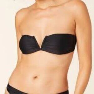 Andie Swim NWT Black The Scala strapless bikini bathing suit top, Size M